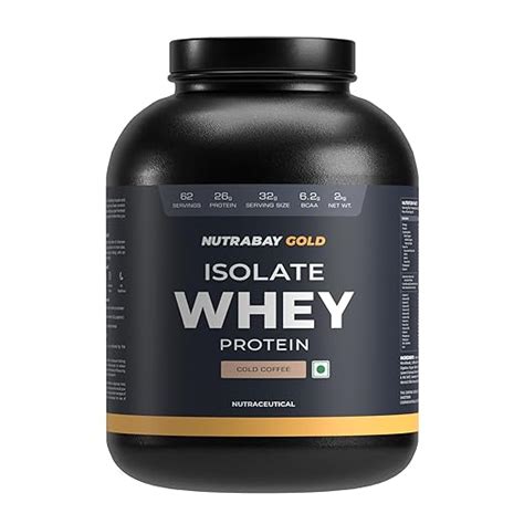 Nutrabay Gold Whey Protein Isolate Powder 26g Protein, 6.2g BCAA per ...