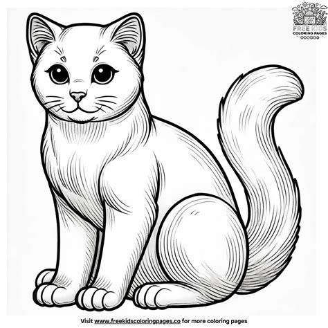 Cute Realistic Cat Coloring Pages