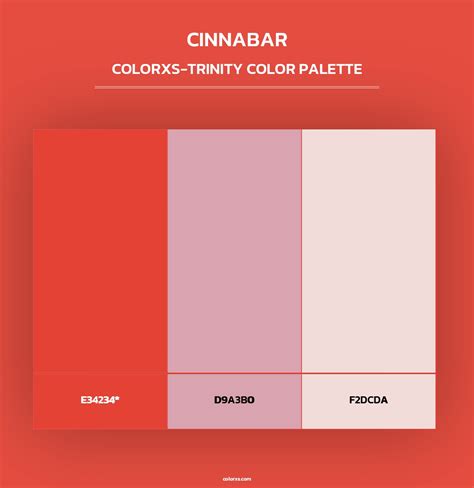 Cinnabar color palettes - colorxs.com