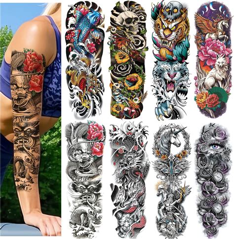 Amazon.com : Military Temporary Tattoo Sleeves, Full Arm Large War ...