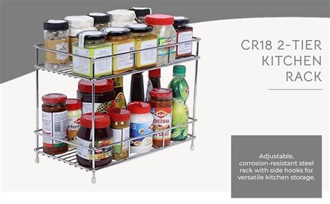 CR18 COLLECTION Big Size Steel 2-Tier Kitchen Rack/Spice Shelf/Pantry ...