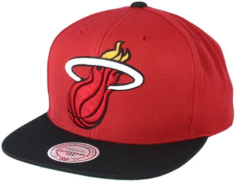 Miami Heat XL Logo 2 Tone Red Snapback - Mitchell & Ness caps ...