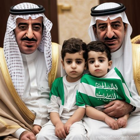 Saudi Arabia Family with Israeli Flag | Stable Diffusion Online