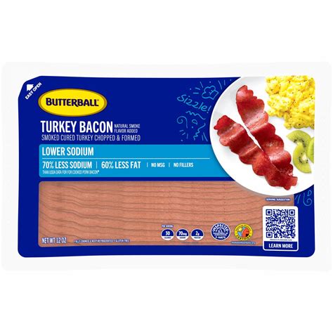 Shellfish Free? BUTTERBALL, EVERYDAY LOWER SODIUM TURKEY BACON, SMOKED ...