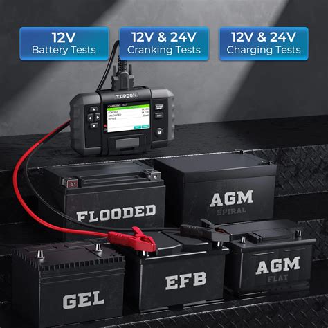 TOPDON BT600 12V/24V Automotive Battery Tester with Printer - Ideal ...