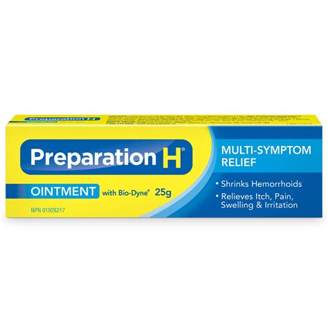 Buy Preparation H Multi-Symptom Hemorrhoid Ointment with Bio-Dyne, 25g ...