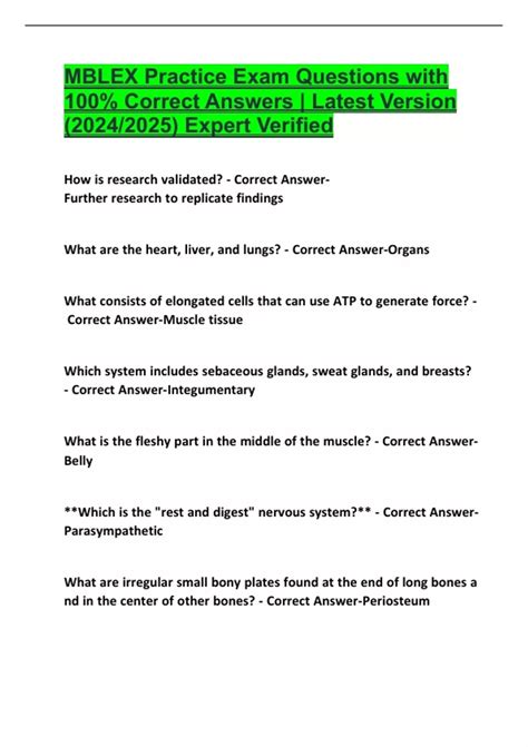 MBLEX Practice Exam Questions with 100% Correct Answers | Latest ...