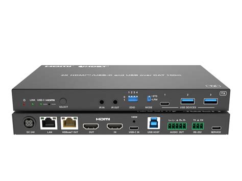 4K HDMI/USB-C over HDBaseT 3.0 Extender (100m) with USB/1G LAN and HDM ...