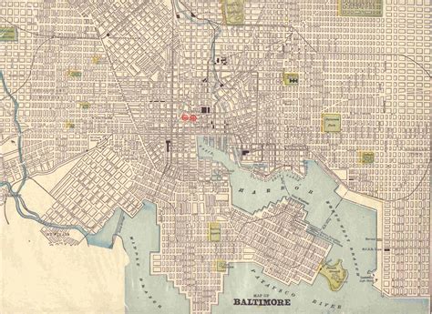 Old Bmore map | Baltimore city map, Baltimore map, Map