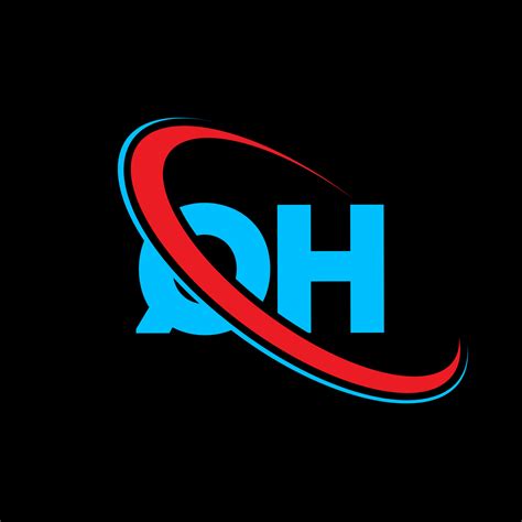 logotipo qh. q diseño letra qh azul y roja. diseño del logotipo de la ...