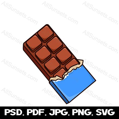 Chocolate Candy Bar Wrapper Svg Png Jpg Psd Pdf File Types Milk ...