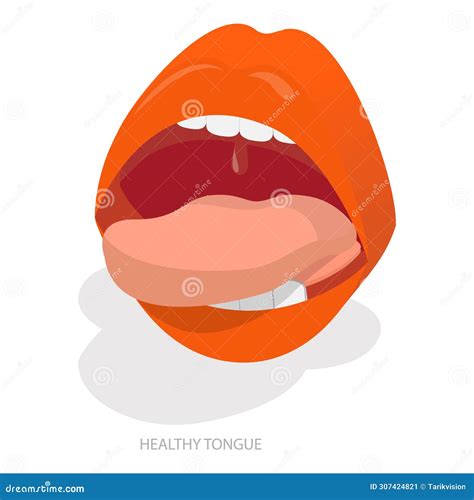 Fissured Tongue. Healthy And Cracked Tongue Vector Illustration | CartoonDealer.com #308571982