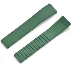 Tresse Straps 20mm Green Tropical Rubber CTS Watch Strap with Quick ...