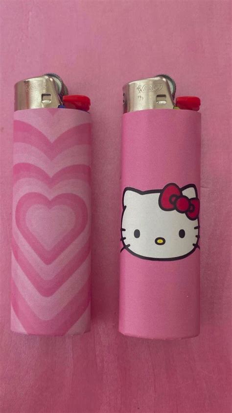 NIVEK Pink Glitter Kitty Pink Flame Pocket Lighter KT Cat Refillable ...
