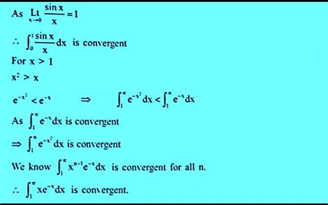 110. determine which of the following integrals are convergent. sin dx ...