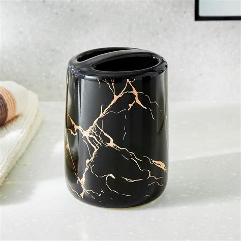Home Centre Aubree Vince Ceramic Tooth Brush Holder, Black : Amazon.in ...