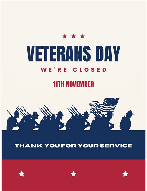 10 FREE Veterans Day Closed Signs Printable (2023) - The Joy of Gifts