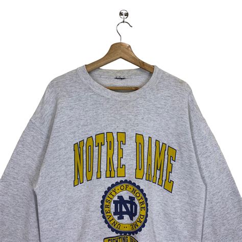 Vintage 90s Notre Dame University Crewneck Sweatshirt Notre Dame ...