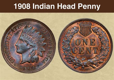 1908 Indian Head Penny Coin Value (Errors List, "S" & No Mint Mark ...