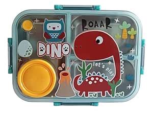 Buy GOLD LEAF Dino Themed Stainless Steel Lunch Box for Kids,750mlBPA ...