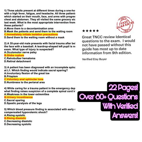 TNCC 9th Edition Study Guide (with Verified Answers) ***5 STAR RATED ...