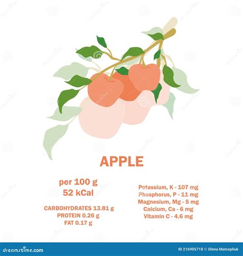 Information about Nutrition Facts Apple Fruit. Vitamins, Minerals and ...
