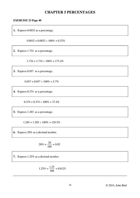 UEM Sol to Exerc Chap 005 - CHAPTER 5 PERCENTAGES EXERCISE 23 Page 40 ...