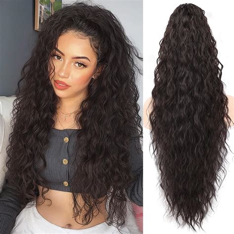 Amazon.com : LUVME Drawstring Ponytail Extensions Human Hair for Women ...