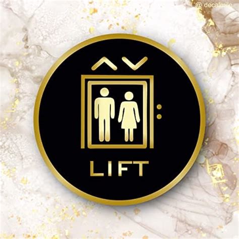 decalmile LIFT Signage nano Self-Adhesive Black School Office Hotel ...