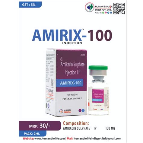 AMIRIX-100 Injection Human Biolife India Pvt. Ltd.