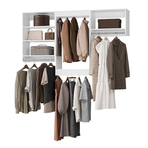 LOVMOR 66 in White Modular Closet System Unit-Customizable Wall Mounted ...