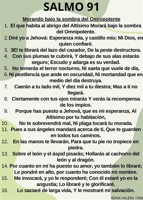 SALMO 91 - Etsy España | Salmo 91, Salmos, Verdades