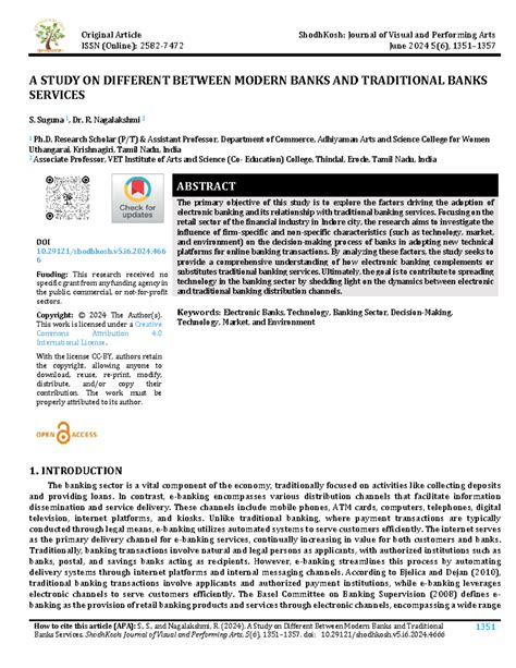 A Study on Differences Between Modern and Traditional Banking Services ...