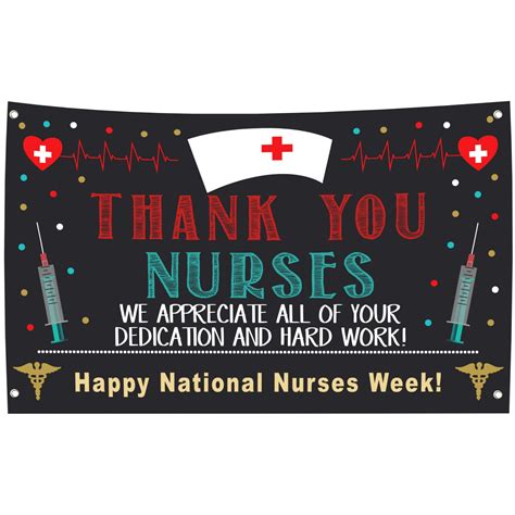 Nurse Appreciation Week Banner Backdrop Decorations Happy National ...