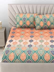 Bombay Dyeing King Size Bedsheet 210 TC Cotton Premium Bedsheet & 2 ...