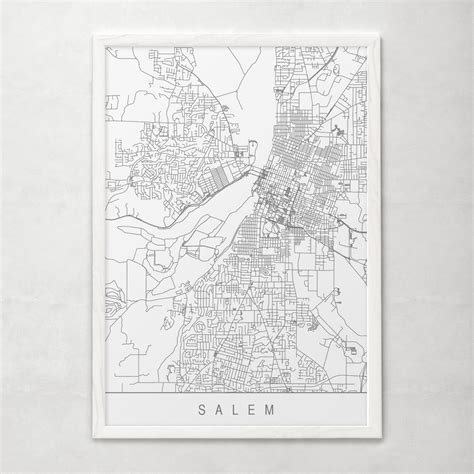 SALEM OREGON MAP Customizable City Map High Quality Giclee - Etsy