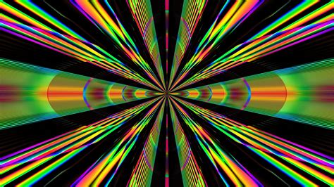 Green Red Yellow Blue Rays Stripes Lines Bright Abstraction 4K HD ...