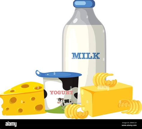 Group of dairy milk products illustration Stock Vector Image & Art - Alamy