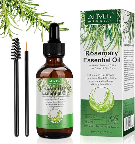 ALIVER UEPETU Rosemary Oil for Hair Growth 2 Fl Oz, Pure Organic Rosemary Essential Oils Serum ...
