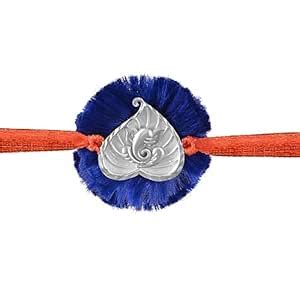 Rihi By P.C.Chandra 925 Sterling Silver Ganesh in heart Rakhi For Men ...