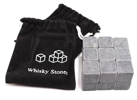 Set Of 18 Pure Soapstone Reusable Chilling Rocks For Whiskey ...