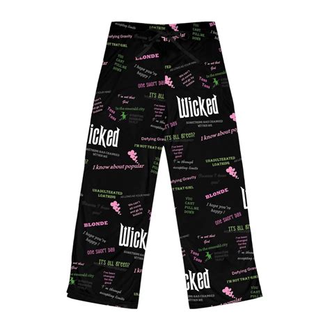 Black Wicked Women's Pajama Pants, Wicked Lounge Wear, Wicked the Movie ...