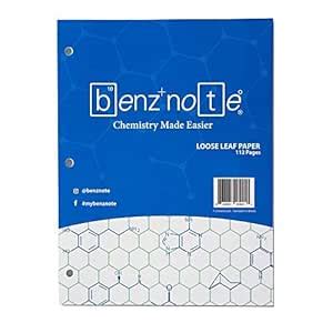 Benznote Loose Leaf Filler Paper for Organic and Bio Chemistry : Amazon ...