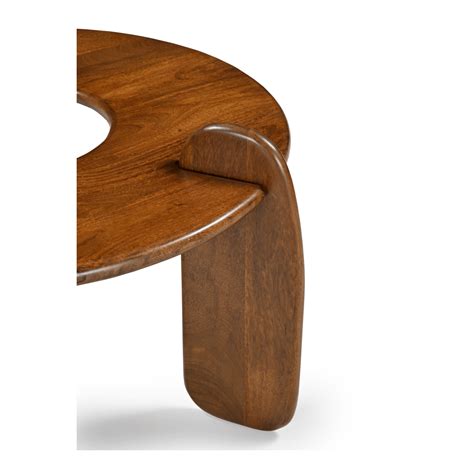 Trivena Round Center Coffee Table with Glass Insert – RadiantFurn