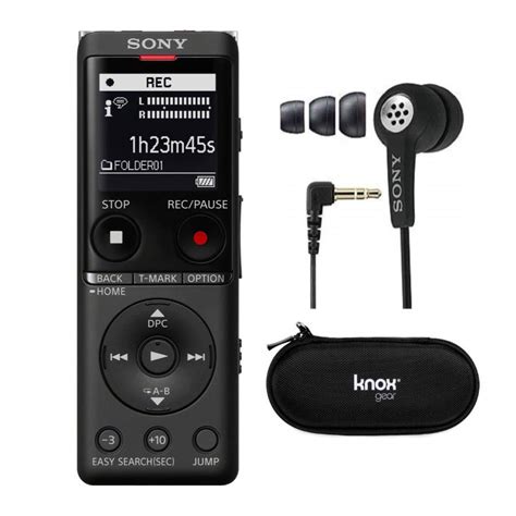 Sony ICD-UX570 Series UX570 Digital Voice Recorder (Black) with Knox ...