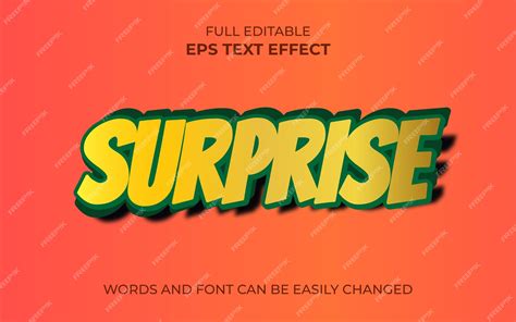 Premium Vector | Surprise 3d text style effect