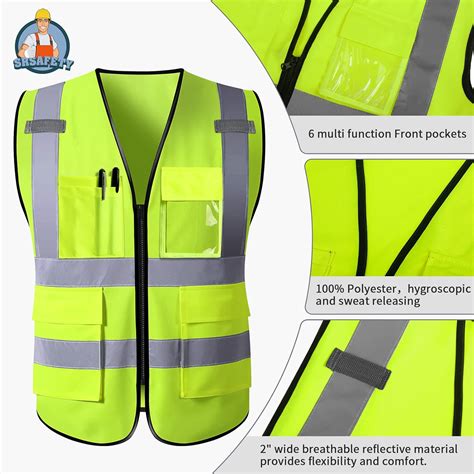 Buy SRsafety Reflective Safety Vest, High Visibility Mesh Yellow Vest ...