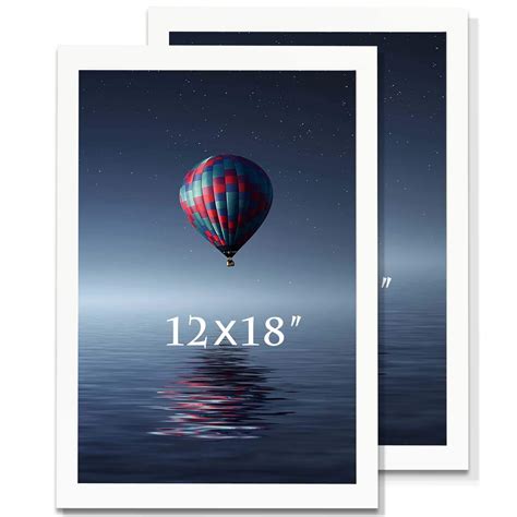 SKAOTUS 12x18 Picture Frame White 2 Pack Solid Wood Wall Mounting ...