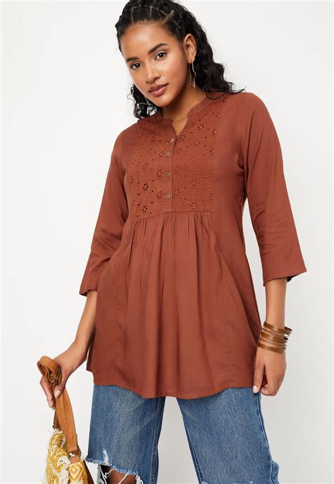 Buy Women Schiffli Detail Tunic Online at just Rs. 799.0 ...