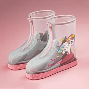 SNOWIE SOFT® Kids Shoe Covers Cartoon Unicorn Zip-up High Top PVC Shoe ...